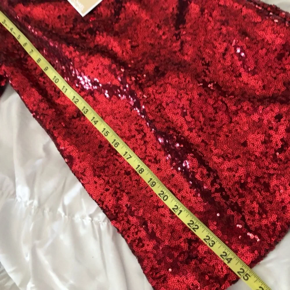 NWT Michael Kors Red Sequin Party Dress Girls size 8 NEW luxury designer - Picture 5 of 8